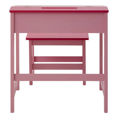 Jordan Pink Kids Desk and Stool Set with Storage