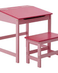 Jordan Pink Kids Desk and Stool Set with Storage