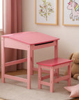 Jordan Pink Kids Desk and Stool Set with Storage