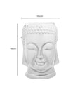 Torcello Silver Finish Ceramic Buddha Side Table and Stool