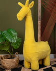 Jungle Safari Yellow Faux Fur Giraffe Kids Stool