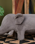 Jungle Safari Grey Faux Fur Elephant Kids Stool