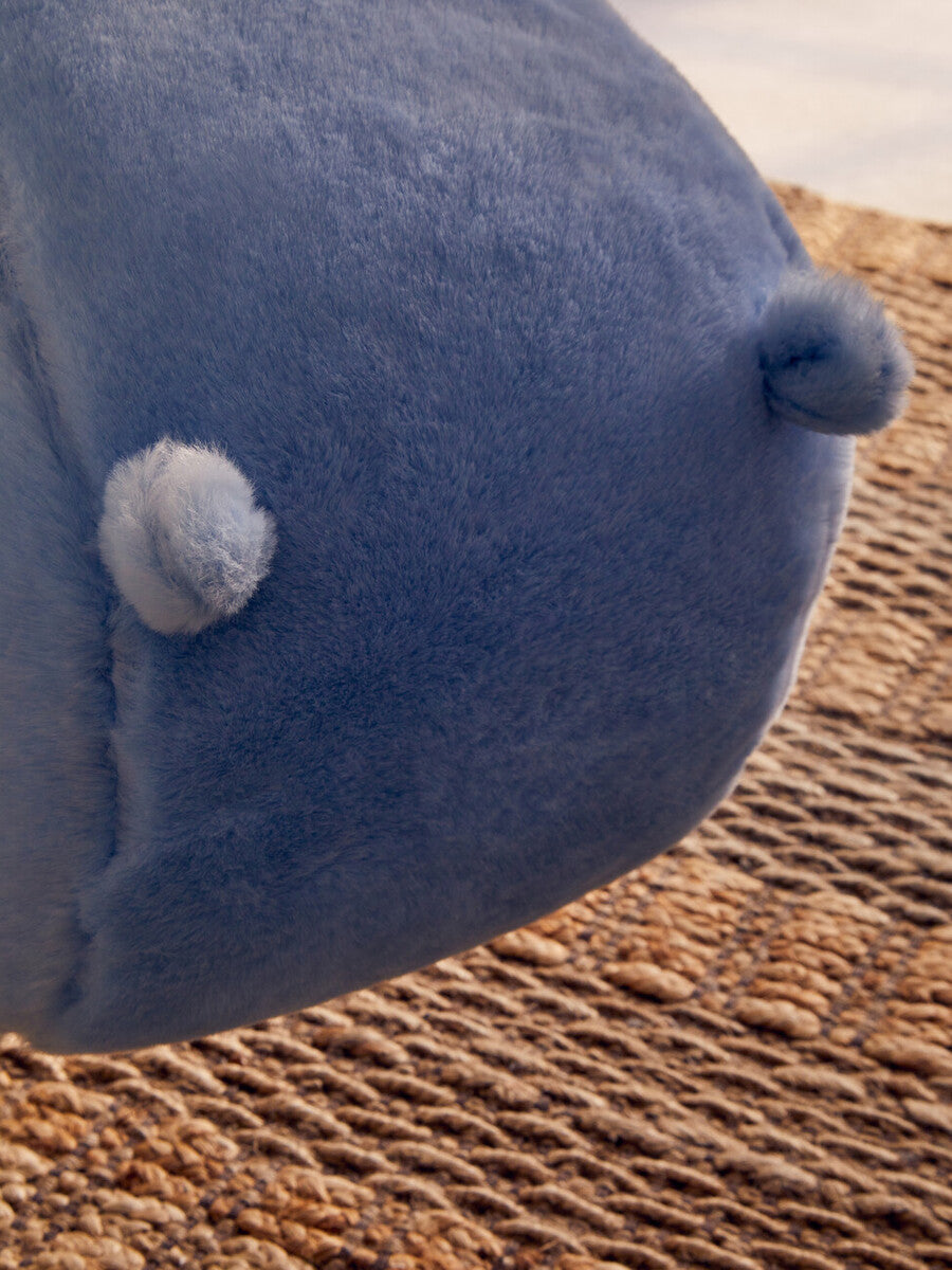 Jungle Safari Blue Faux Fur Hippo Kids Stool