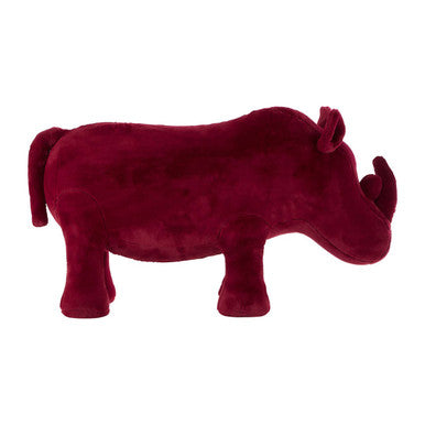 Jungle Safari Maroon Faux Fur Rhino Kids Stool