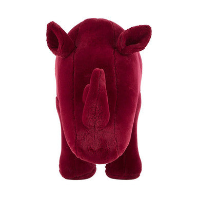 Jungle Safari Maroon Faux Fur Rhino Kids Stool