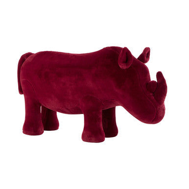 Jungle Safari Maroon Faux Fur Rhino Kids Stool