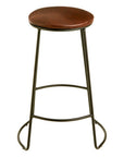 Brixton Brown Leather Effect Bar Stool with Black Finish Legs