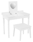 Kids White Finish Dressing Table and Stool Set