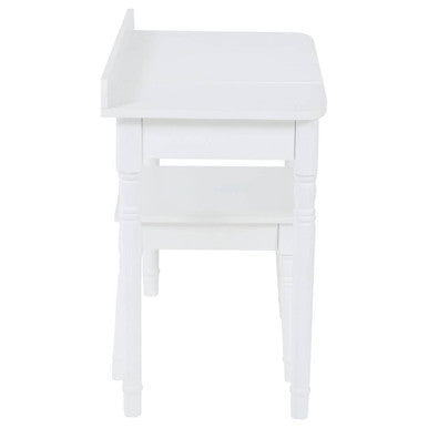 Kids White Finish Dressing Table and Stool Set