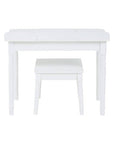 Kids White Finish Dressing Table and Stool Set