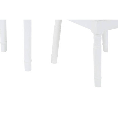 Kids White Finish Dressing Table and Stool Set