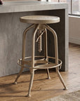 Gator Champagne Finish Adjustable Bar Stool