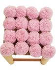 West Village Pink Pom Pom Wooden Stool