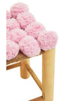 West Village Pink Pom Pom Wooden Stool