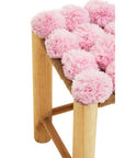 West Village Pink Pom Pom Wooden Stool