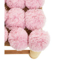 West Village Pink Pom Pom Wooden Stool