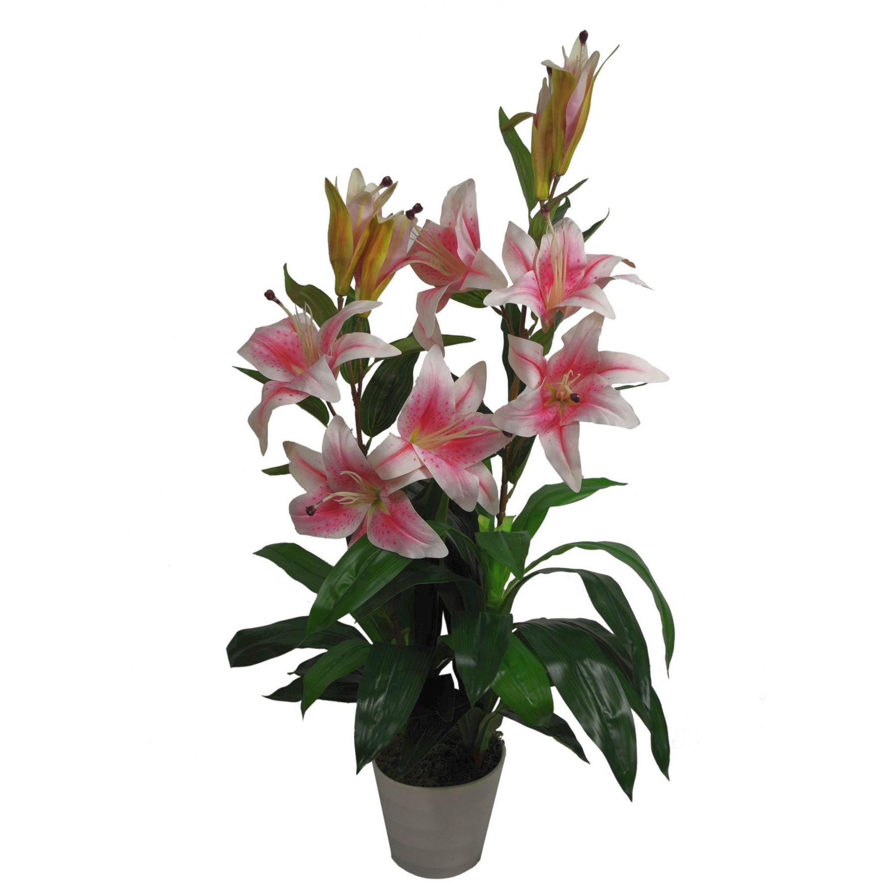 Artificial Flower Plant Tree 90cm Pink Lily 90cm Planter-0