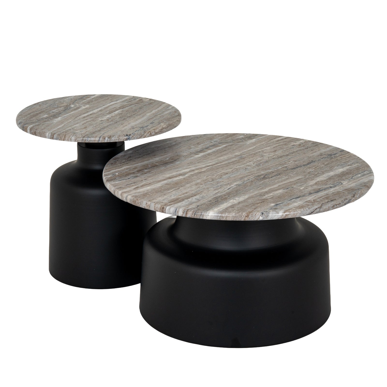 Round Black Metal Side Table