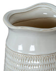 White Ceramic Hewn Surface Vase