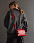 Red Leather Clutch Bag for Stylish Evenings
