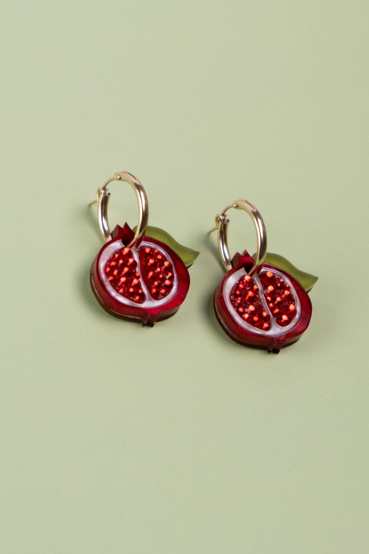 Pomegranate Hoop Earrings