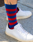 Burgundy Striped Bamboo Socks