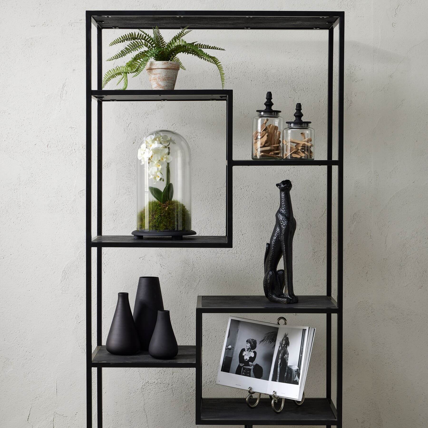 Elegant Black Tall Tapered Glass Vase | Modern Home Decor