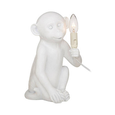 White Finish Monkey Lamp | Boho