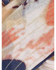 Midnight Bloom Cotton Scarf - Navy