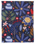 Enchanted Forest Wool Scarf - Navy