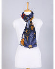Enchanted Forest Wool Scarf - Navy