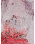 Floral Elegance Wool Scarf - Off-White Red