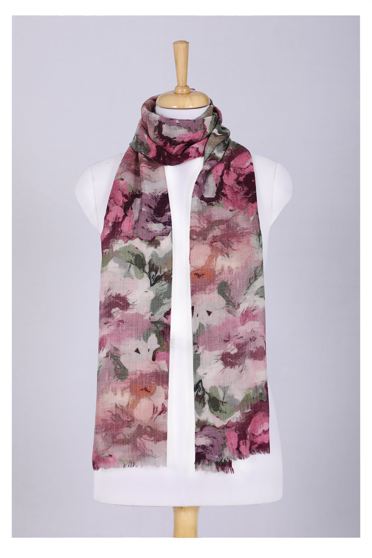Romantic Bloom Wool Scarf - Multi Coloured