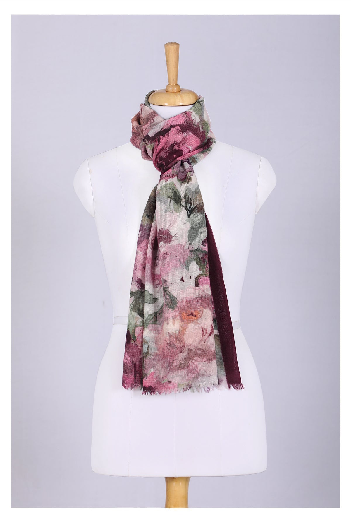 Romantic Bloom Wool Scarf - Multi Coloured