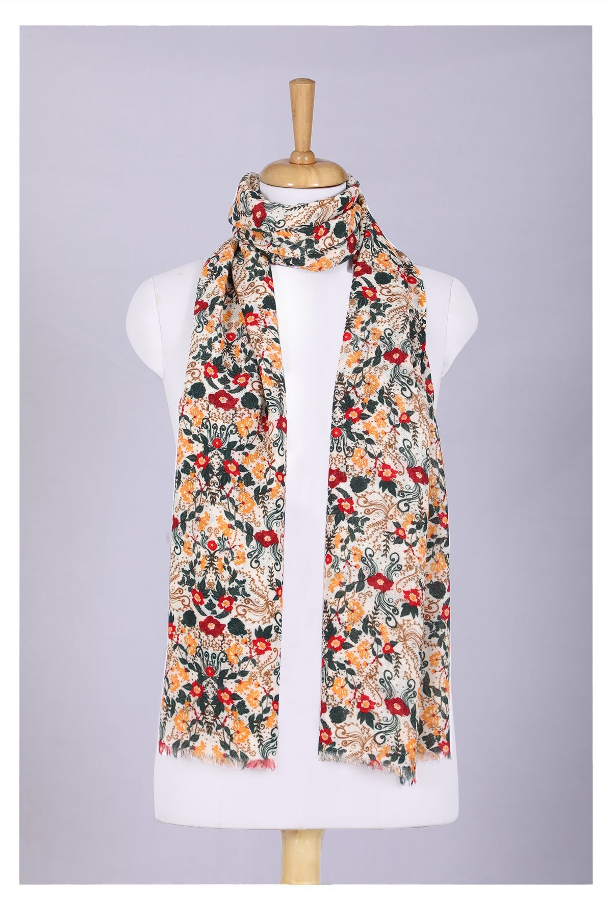 Vintage Charm Wool Scarf - Multi Coloured