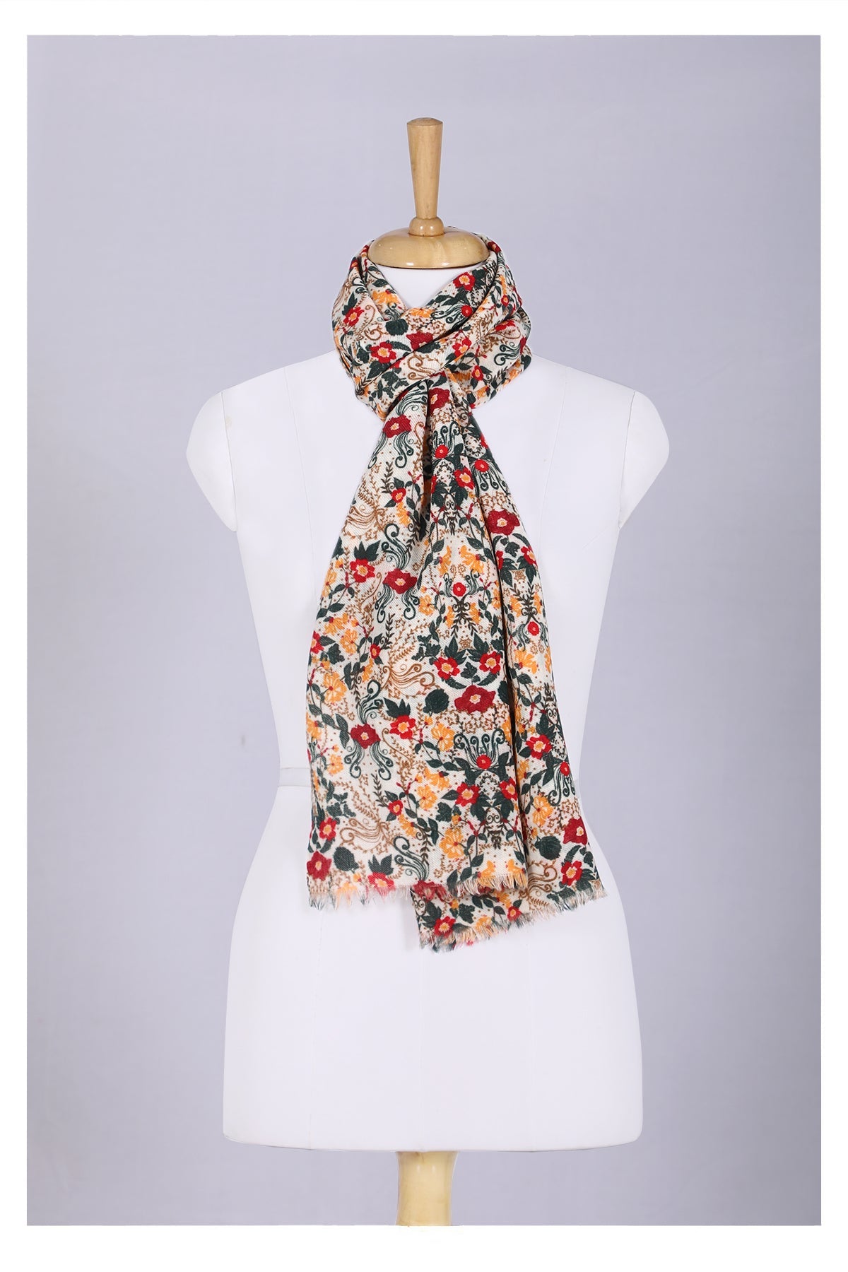 Vintage Charm Wool Scarf - Multi Coloured