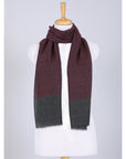 Twilight Stripes Wool Scarf - Grey Maroon