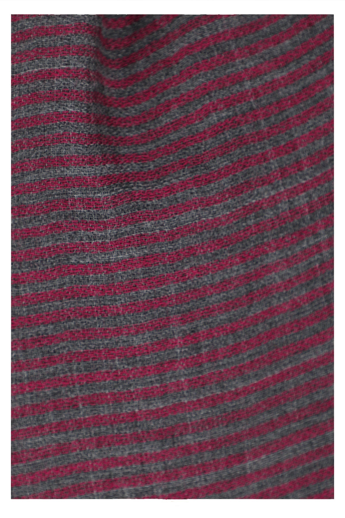 Twilight Stripes Wool Scarf - Grey Maroon