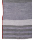 Celestial Glow Stripes Wool Scarf - Grey Blue