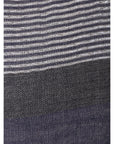 Celestial Glow Stripes Wool Scarf - Grey Blue