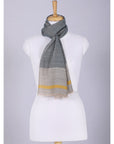 Serene Stride Stripes Wool Scarf - Beige Blue