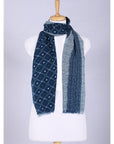 Indigo Elegance Wool Scarf - Blue
