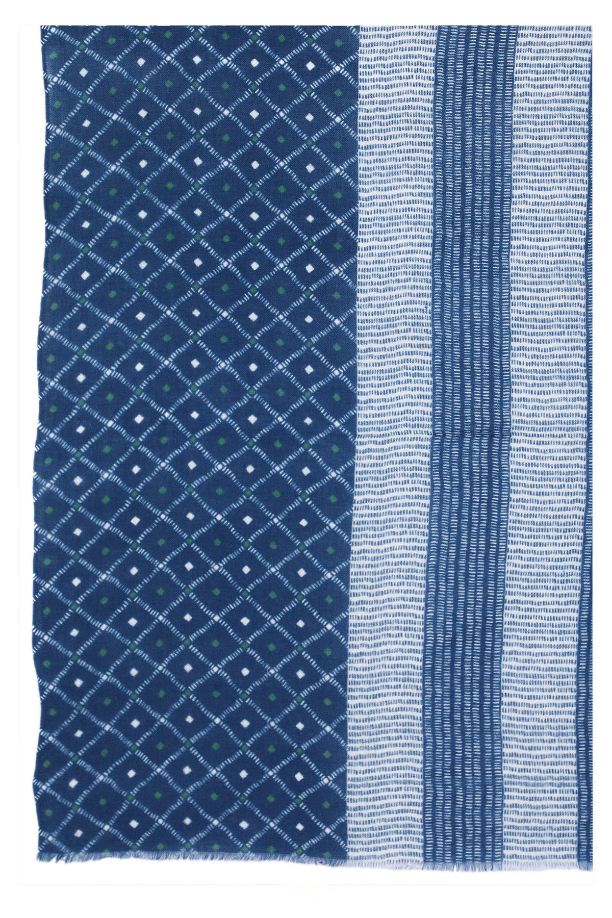 Indigo Elegance Wool Scarf - Blue