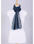 Indigo Elegance Wool Scarf - Blue