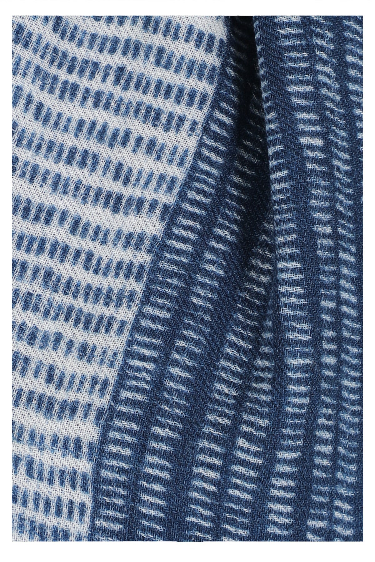 Indigo Elegance Wool Scarf - Blue