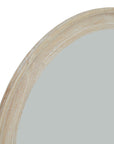 Vintage Round Mirror with Weathered Wood Frame 120cm