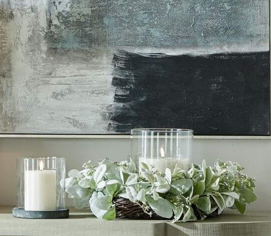 Cozy Winter Wreath with Lambs Ear and Wax Flower