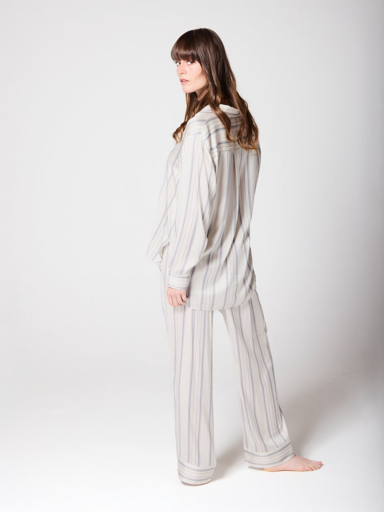 Satin Hero Long Sleeve Stripe PJ Set