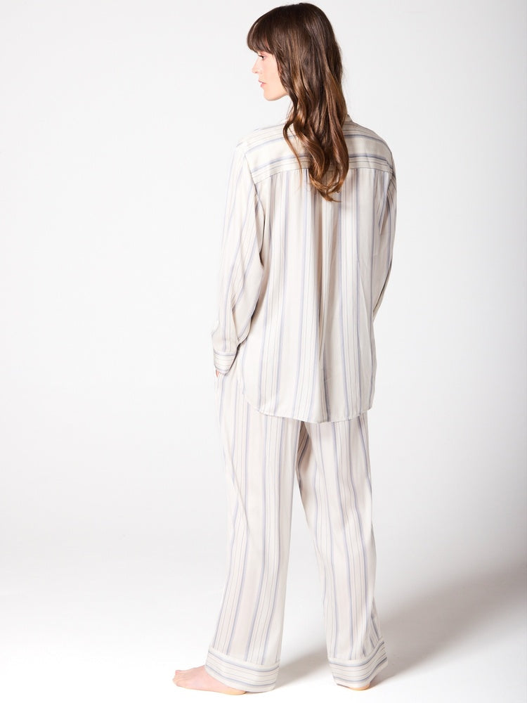 Satin Hero Long Sleeve Stripe PJ Set