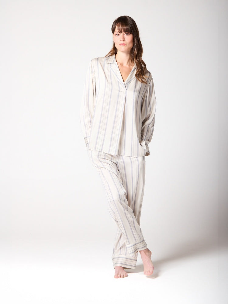 Satin Hero Long Sleeve Stripe PJ Set